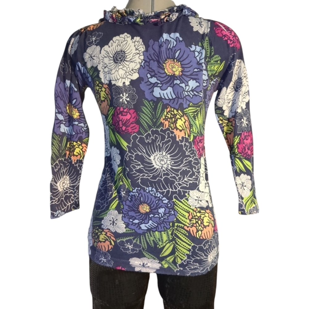 Floral V-Neck Ruffle Top - Multicolor - Picture 4 of 9